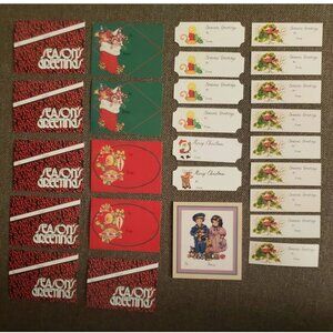 31 Vintage Christmas Gift Tags Multiple Design Holiday To From Present Paper Tag
